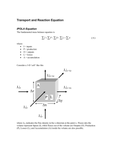 Transport and Reaction Equation