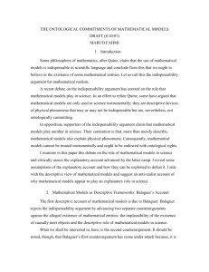 the ontological commitments of mathematical models - PhilSci
