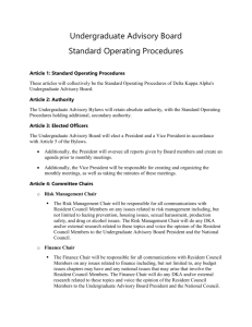 Undergraduate Advisory Board Standard Operating Procedures