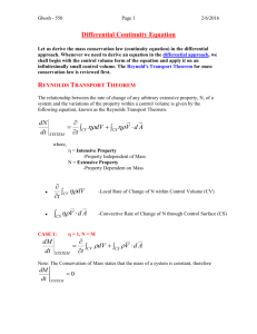 Simplifications of the Continuity Equation