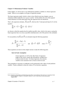 Dichotomous Predictor Variables