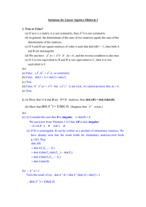 Solutions for Linear Algebra Midterm I