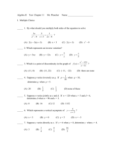 Algebra II Test Chapter 11 Mr