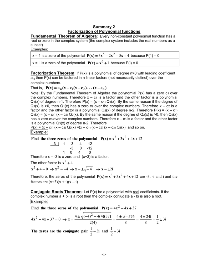 Factorization Of Polynomials