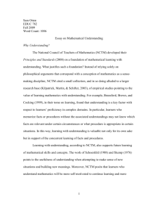 Essay on Mathematical Understanding