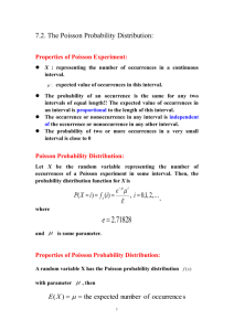(II): The Poisson Probability Distribution: