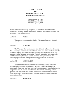 Alumni Association Constitution () - Wesconnect