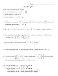 Equations of Lines HW