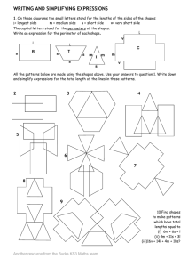 Bucks CC - KS3 Maths - Algebra - Algebraic Expression sortBucks