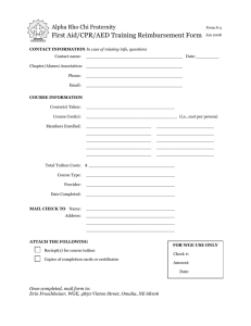 First Aid/CPR/AED Training Reimbursement Form