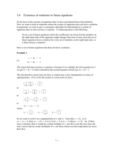 Existence of solutions to linear equations