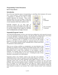 Programming Control Structures