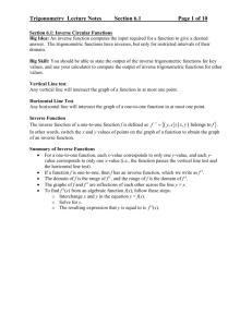 Lecture Notes for Section 6.1