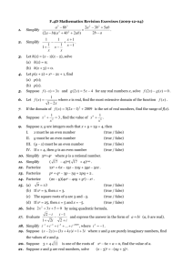 F.4D Mathematics Revision Exercises (2009-12