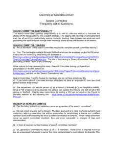 Search Committee FAQs - University of Colorado Denver