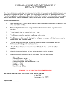 2015 Purina Mills Scholarship Form