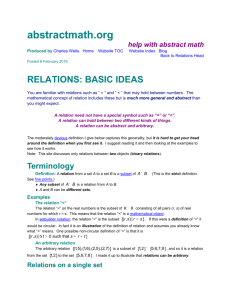 Relations: Basics - Abstractmath.org