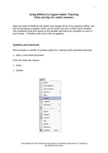 Using MS Word to support maths teaching