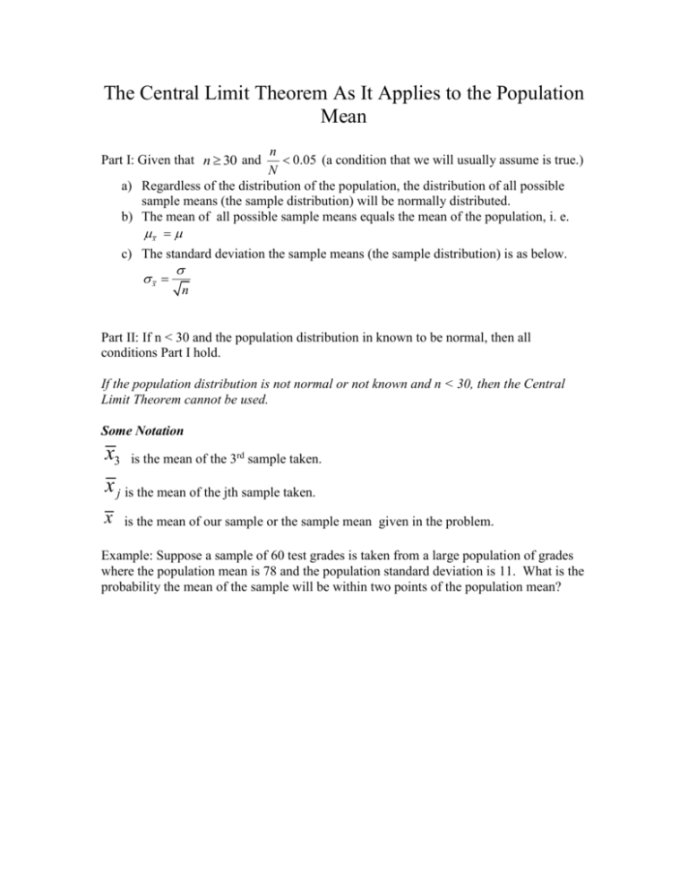 The Central Limit Theorem