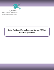 Qatar National School Accreditation (QNSA) Candidacy Forms