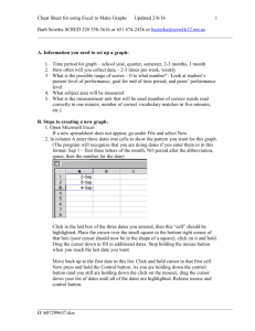 Cheat Sheet for Excel Graph