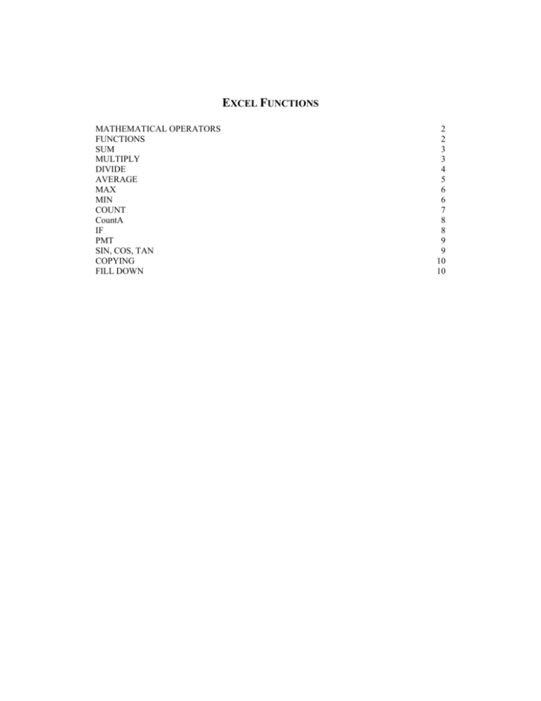 excel-functions