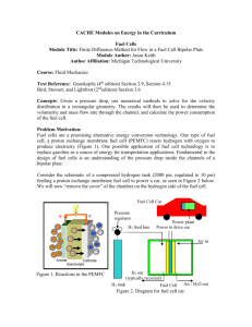 Finite Difference Method for Flow in a Fuel Cell Bipolar Plate