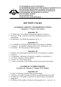 List of section talks.