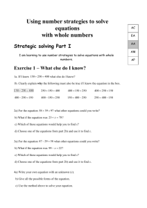 Using number strategies to solve equations