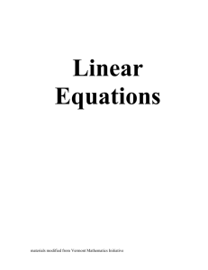 Linear Equations