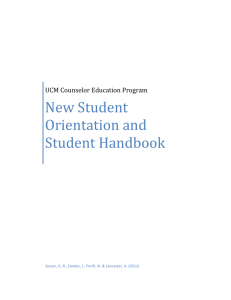 New Student Orientation and Student Handbook