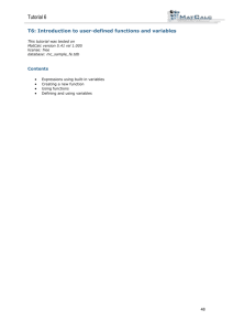 T6: Introduction to user-defined functions and variables