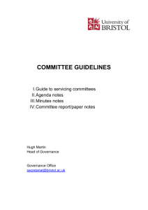 COMMITTEE GUIDELINES Guide to servicing committees Agenda