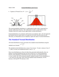 Normal Distribution and Z Scores notes