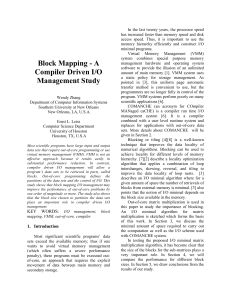Block Mapping - A Compiler Driven I/O Management study