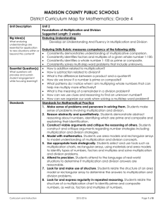 Unit 2 Foundations of Multiplication and Division