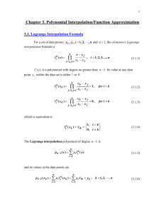 Chapter 3. Polynomial Interpolation/Function Approximation