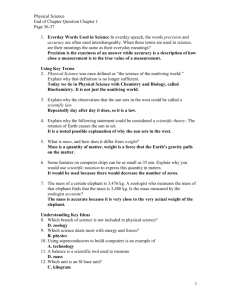 Physical Science End of Chapter Questions with