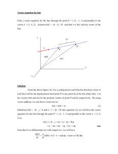 Vector equation for line