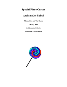 Special Plane Curves: The Spiral of Archimedes