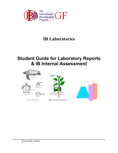 Student Guide to IB Laboratory Reports and Grades