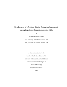 Development of a Problem Solving Evaluation Instrument