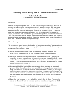 Developing Problem-Solving Skills in Thermodynamics Courses