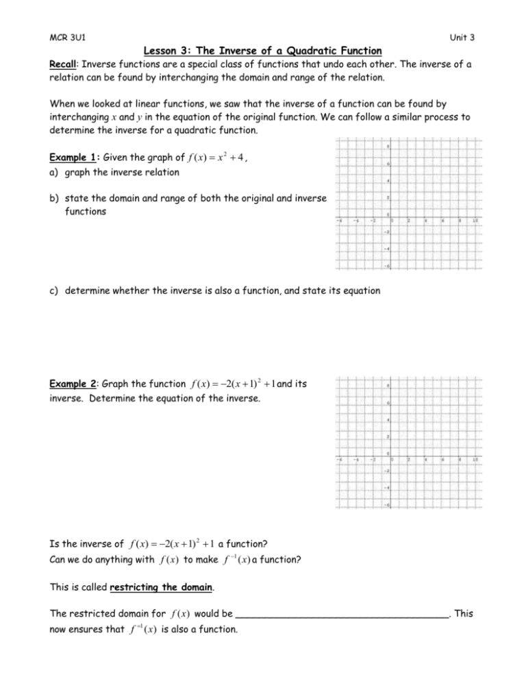 Inverse Functions