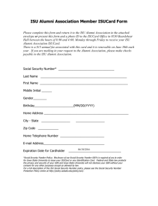 ISU Alumni Association Member ISUCard Form