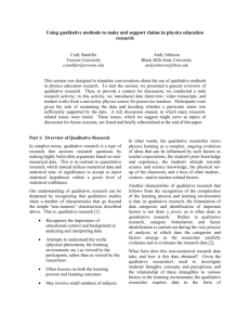 Using qualitative methods to make and support claims in physics