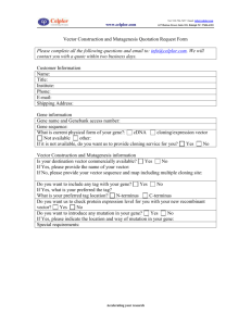 Protein Expression and Purification Quotation Request Form