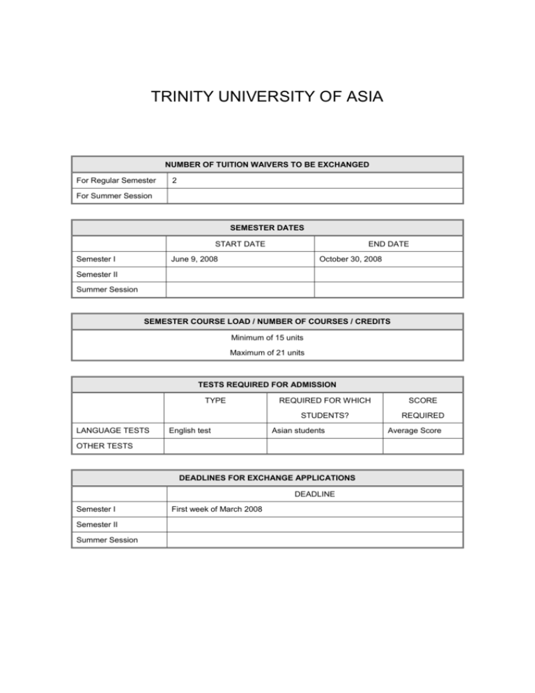 TRINITY UNIVERSITY OF ASIA