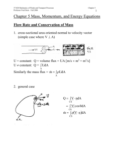 Chapter 5 Mass, Momentum, and Energy Equations
