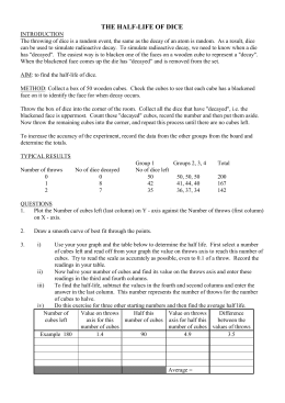 radioactive dice' experiment lab report